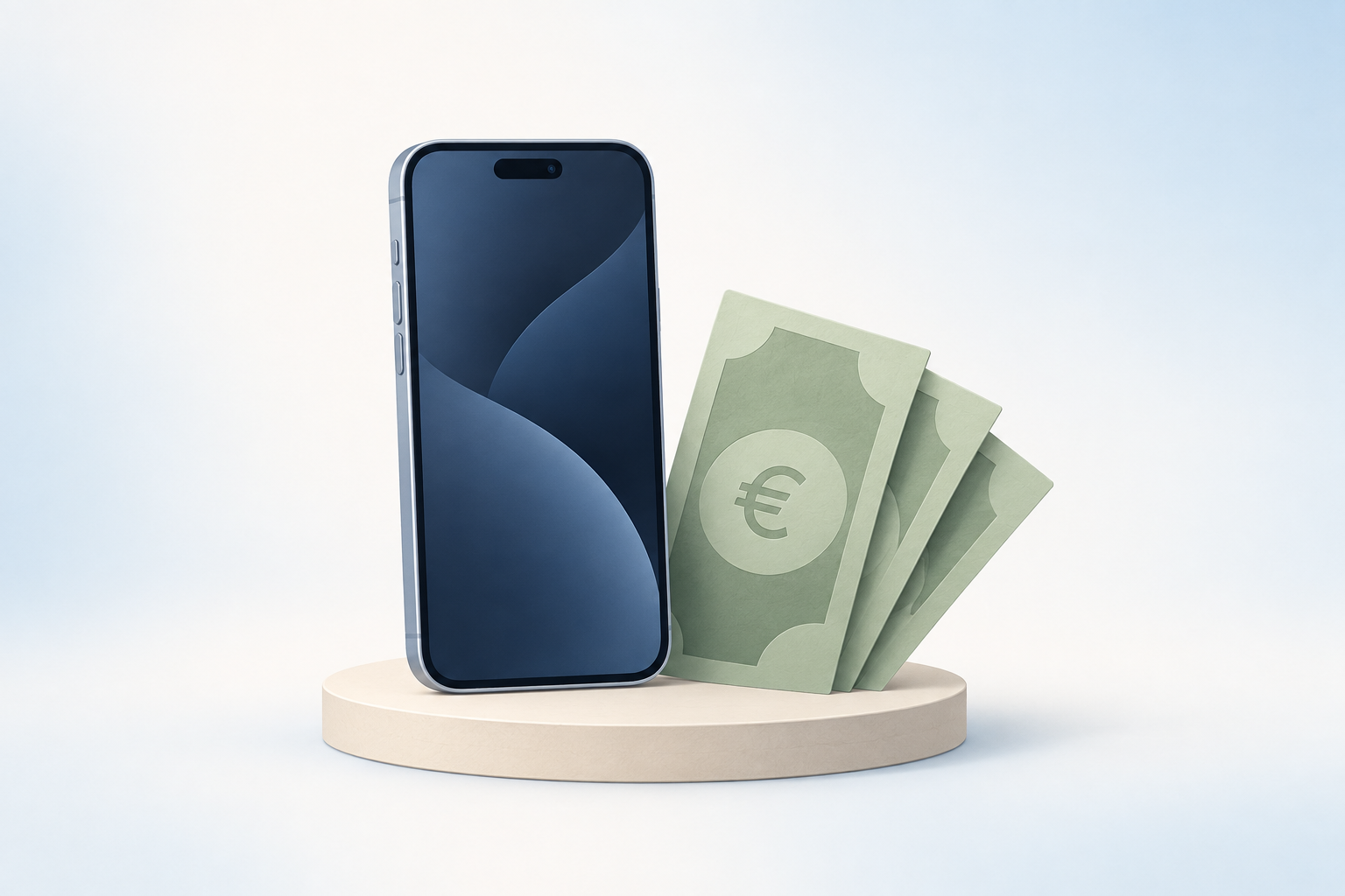 Symbolmotiv: Smartphone und Bargeld